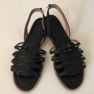 Brand new black leather Madewell sandals size 7